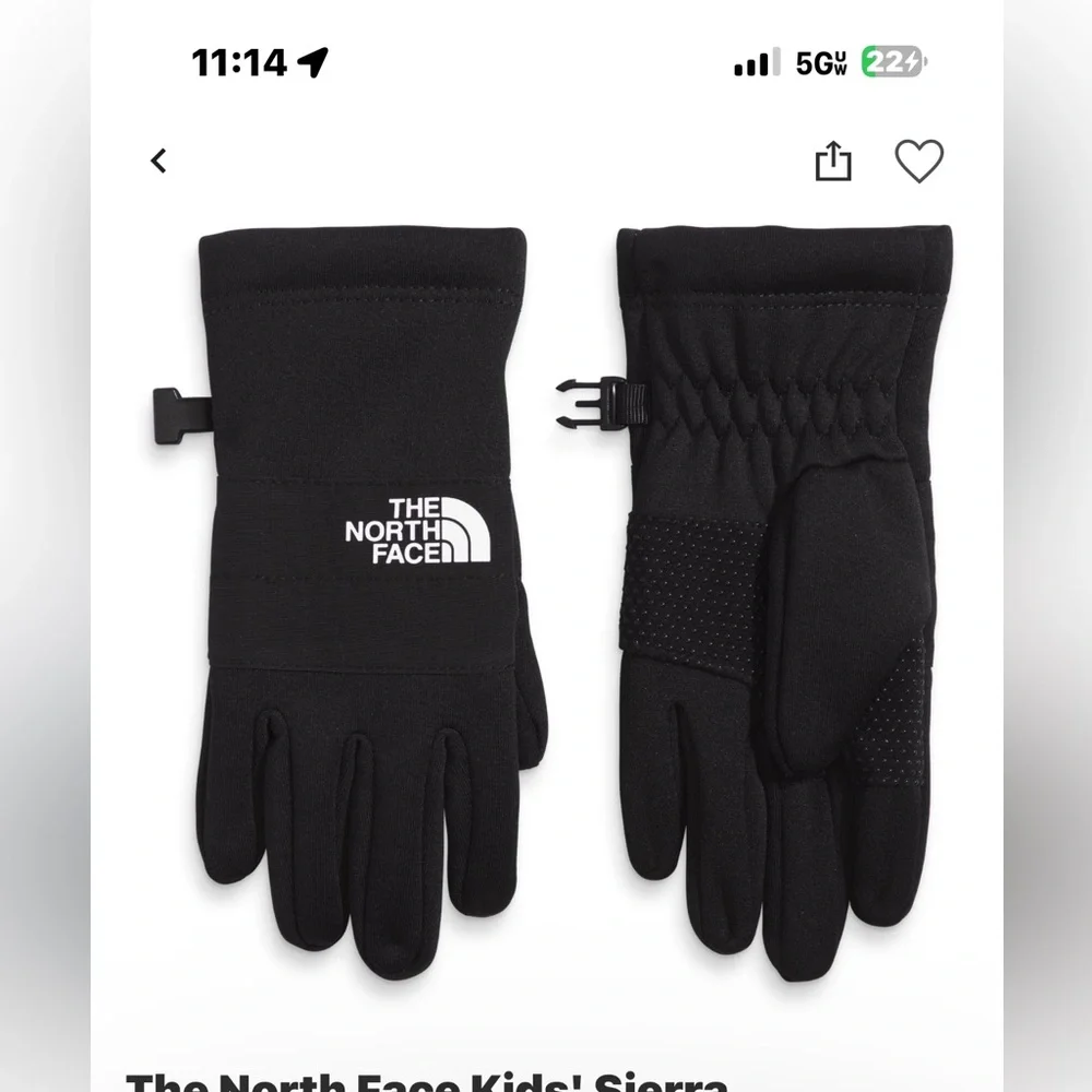 The North Face Kids' Black Etip Gloves